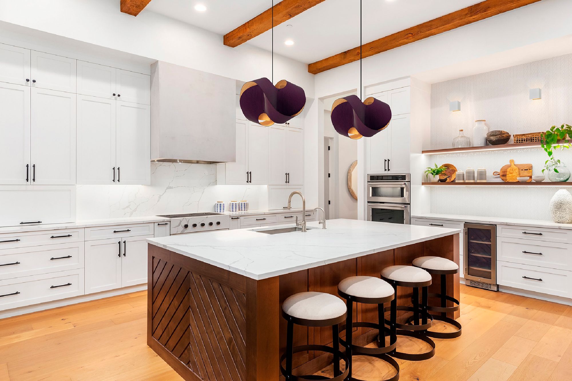 Image 2 Elvira 50 19.6" Wide Modern Violet Recycled Wood Pendant more views