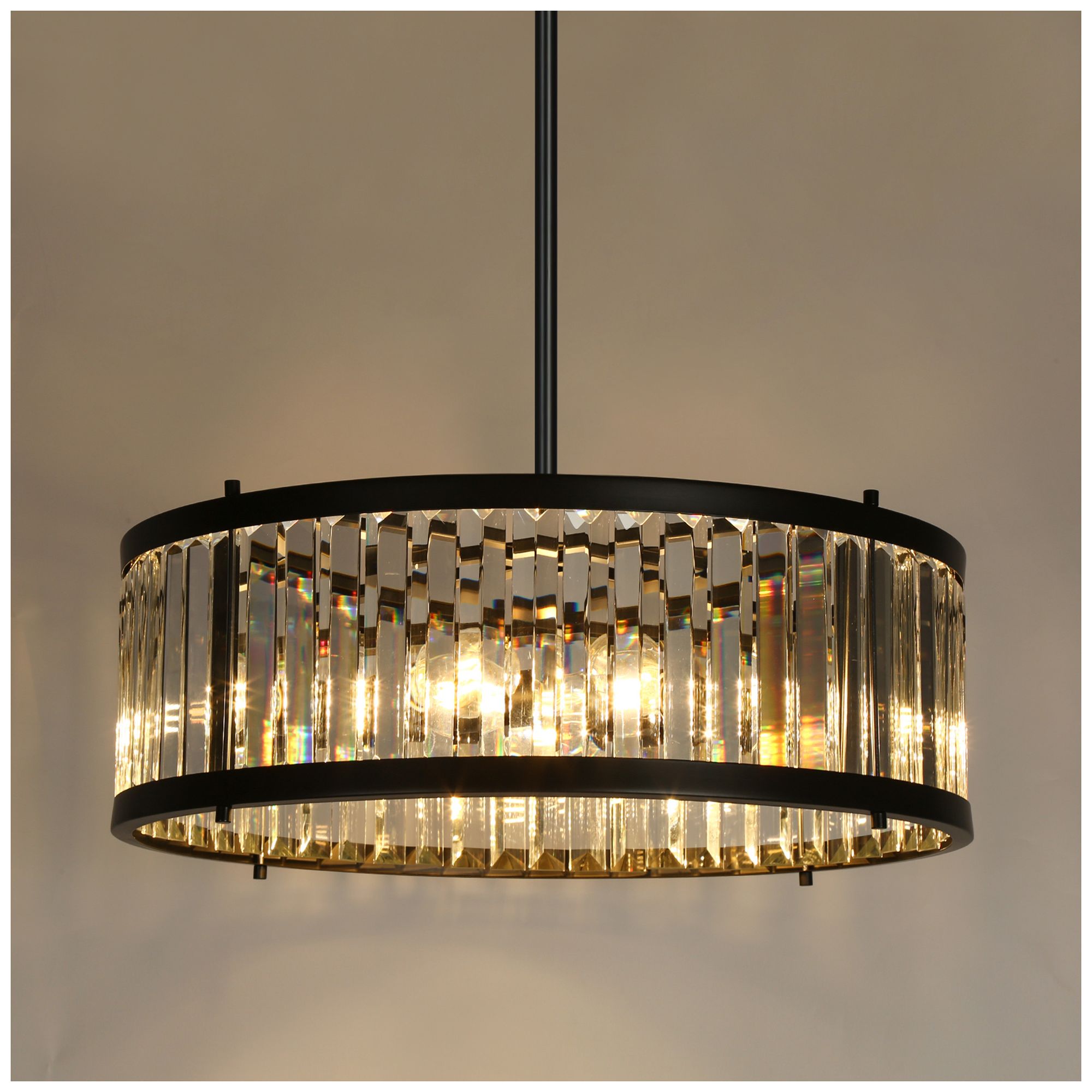 Image 3 Elvira 6-Light Black Crystal Drum Chandelier more views