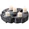 Elwin 22" Wide Aged Wood Slice of Tree Trunk Candle Holder