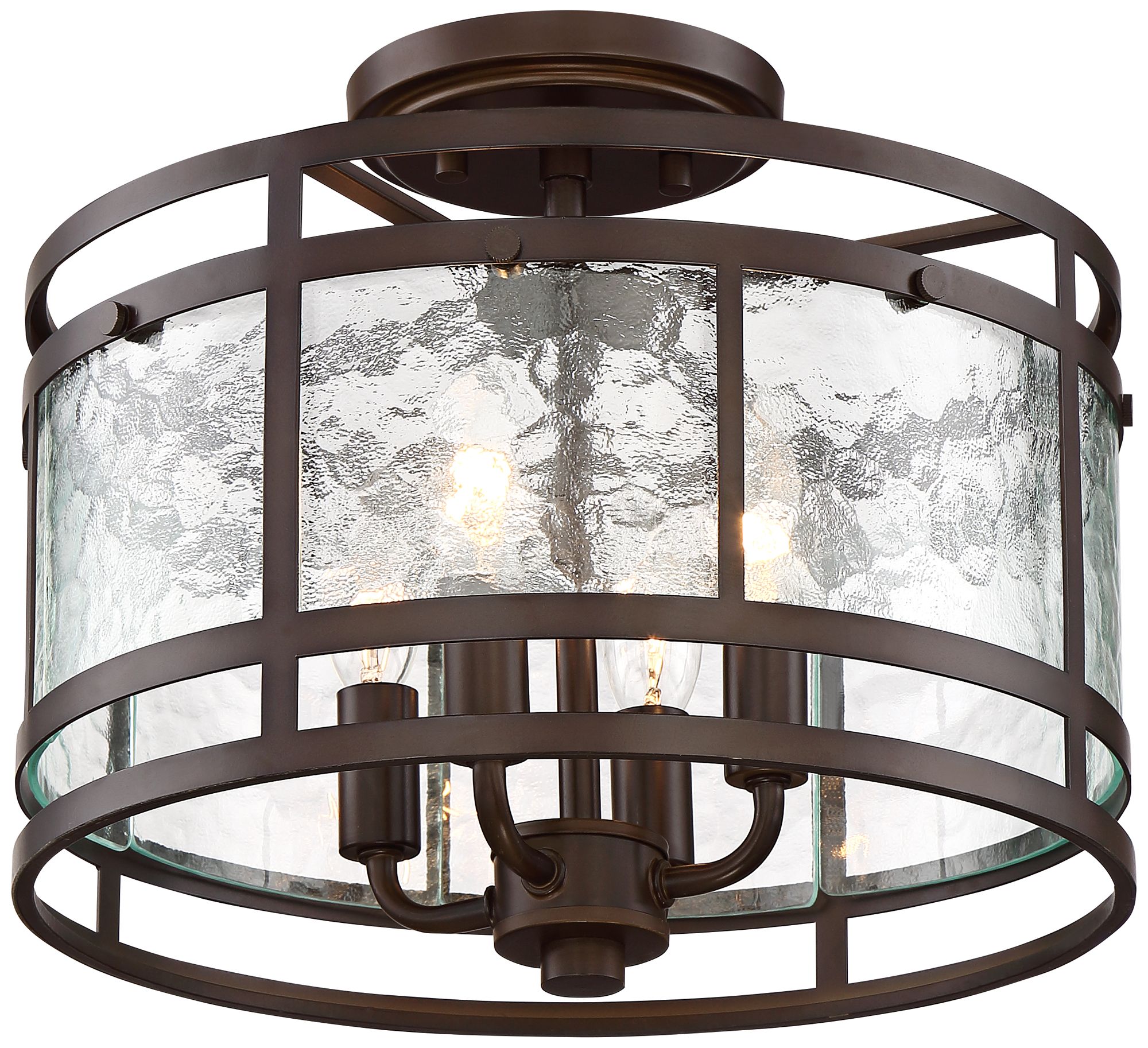 Image 2 Elwood 13 1/4" Oil-Rubbed Bronze Water Glass 4-Light Ceiling Light