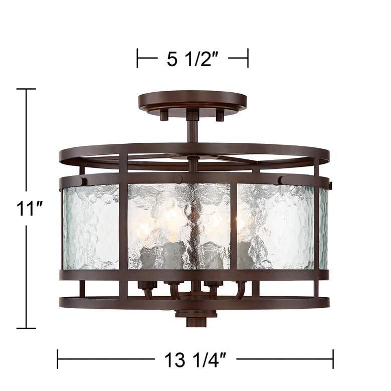 Elwood 13 1/4 inch Wide Oil-Rubbed Bronze 4-Light Ceiling Light more views