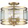 Elwood 13" Wide Gold Metal Water Glass Ceiling Light