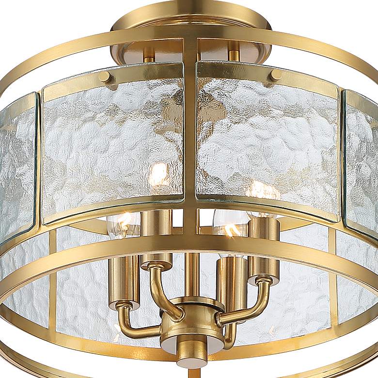 Image 3 Elwood 13 inch Wide Gold Metal Water Glass Ceiling Light more views