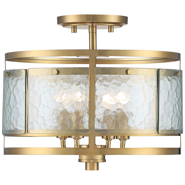 Image 4 Elwood 13 inch Wide Gold Metal Water Glass Ceiling Light more views