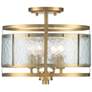 Elwood 13" Wide Gold Metal Water Glass Ceiling Light