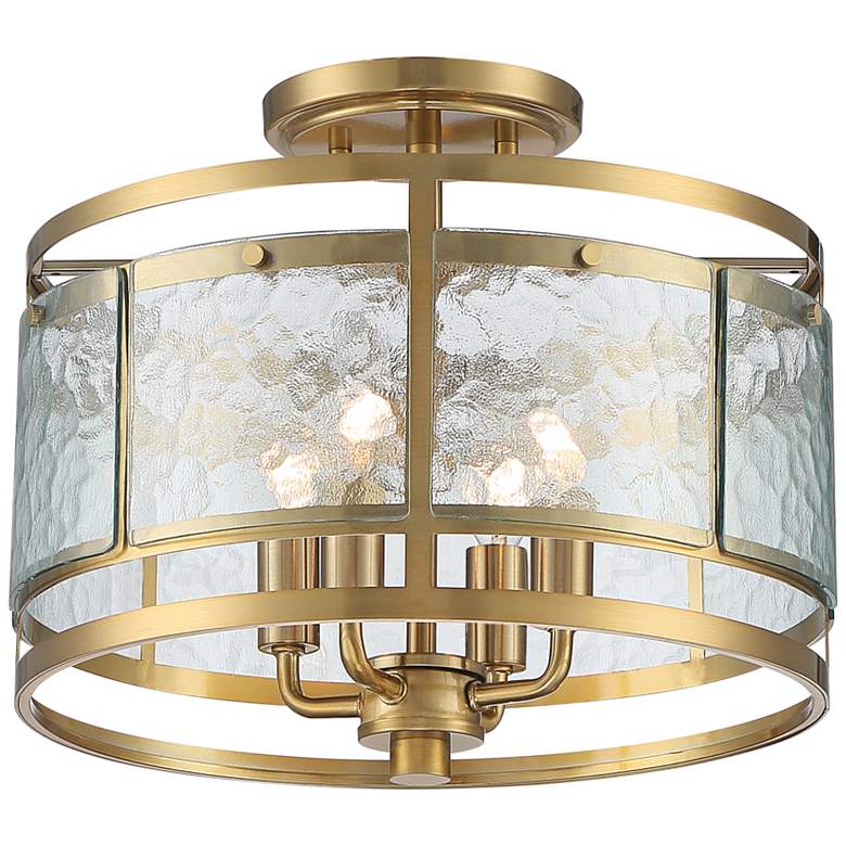 Elwood 13&quot; Wide Gold Metal Water Glass Ceiling Light more views