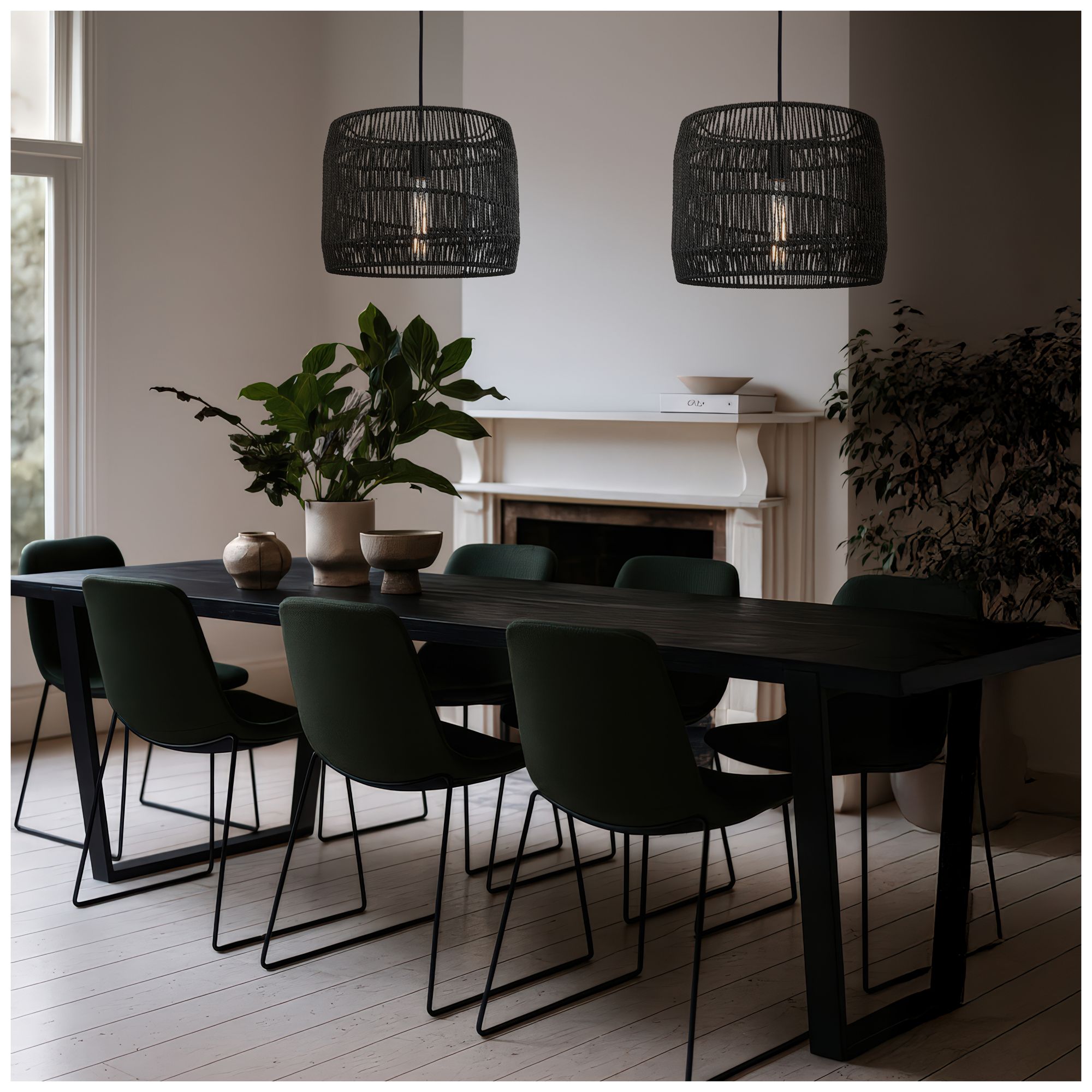 Image 2 Elwood 18" Wide Matte Black Cord Hung Pendant more views