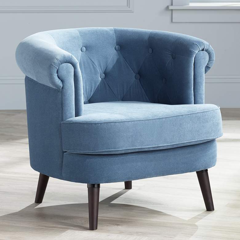 Image 1 Elwood Tufted Blue Accent Chair