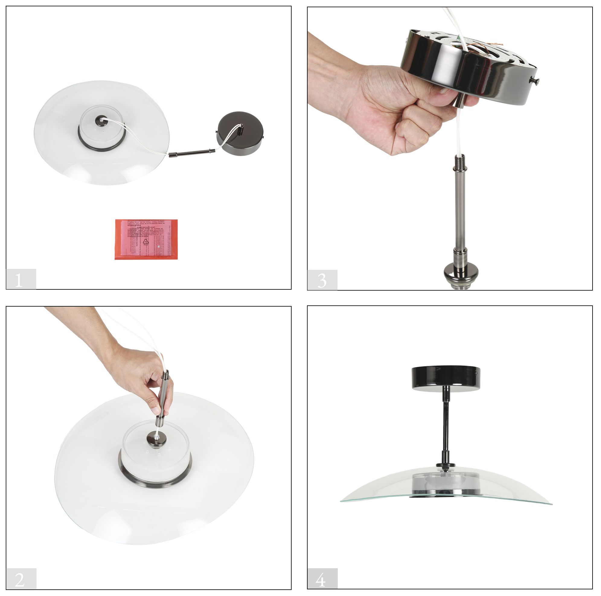 Elynamina 1-Light LED Glass Ceiling Lights