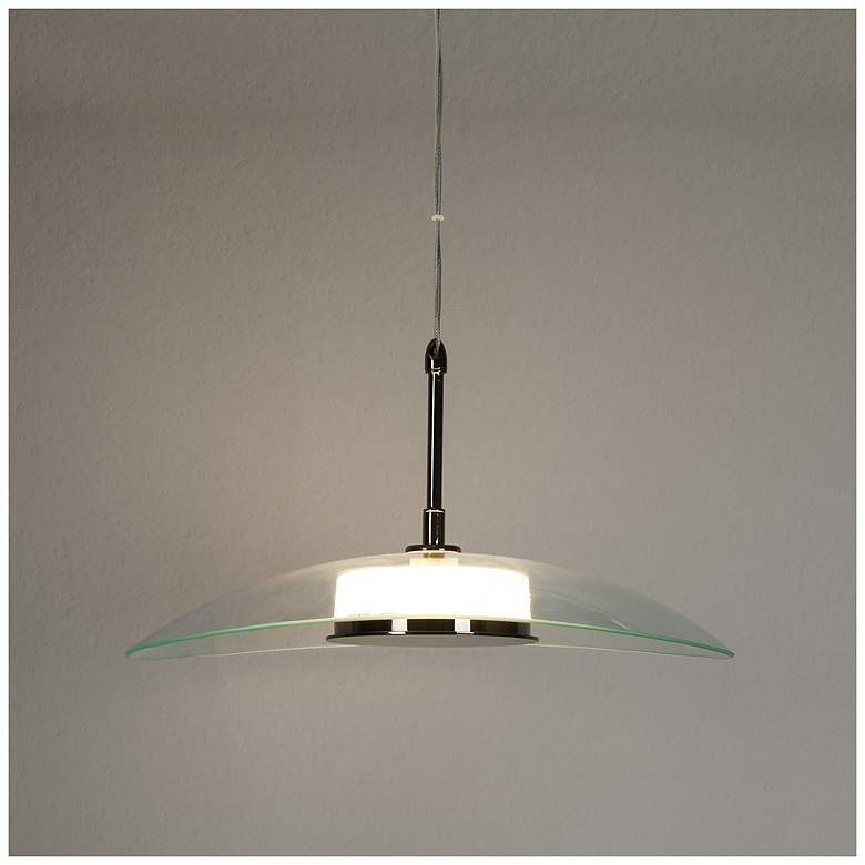 Image 3 Elynamina 14 1/4" Wide Black Nickel LED Pendant light more views