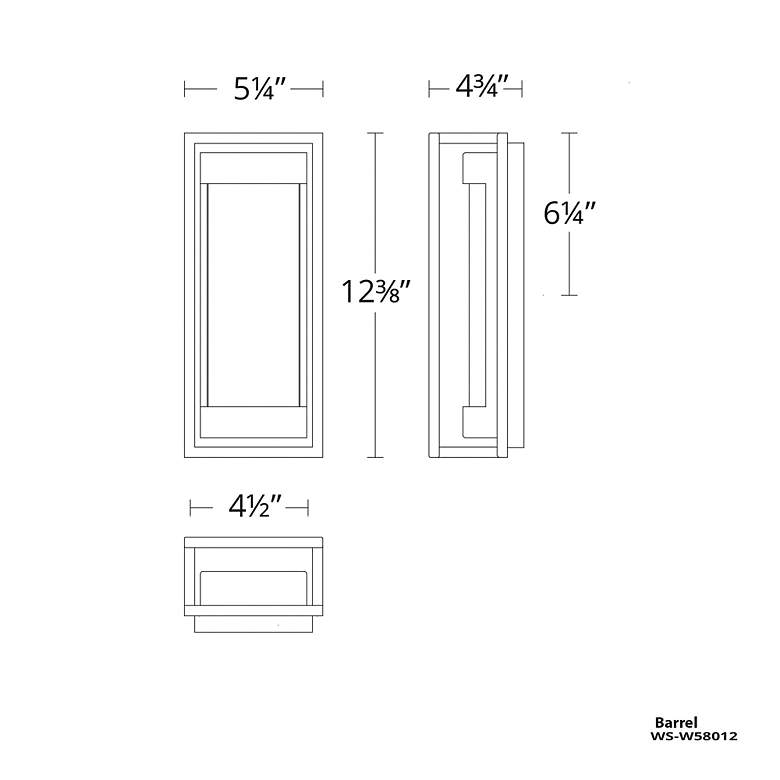 Image 5 Elyse 12.38"H x 5.25"W 1-Light Outdoor Wall Light in Black more views