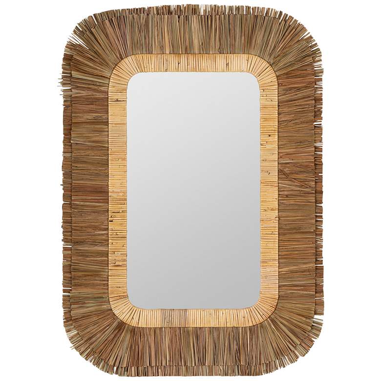 Image 2 Elyse Natural Rattan 29 1/2" x 42" Rectangular Wall Mirror