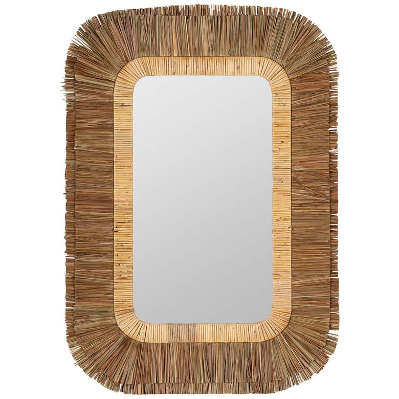 Image 2 Elyse Natural Rattan 29 1/2 inch x 42 inch Rectangular Wall Mirror