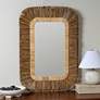 Elyse Natural Rattan 29 1/2" x 42" Rectangular Wall Mirror