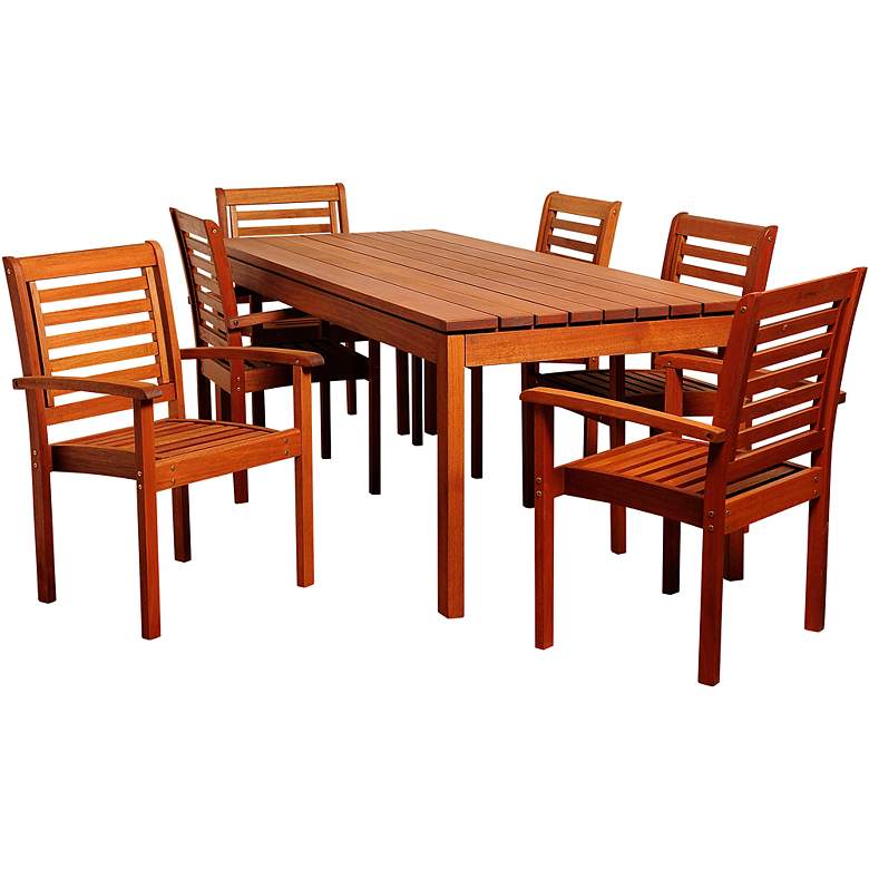 Image 1 Elysium Eucalyptus 7-Piece Rectangular Patio Dining Set