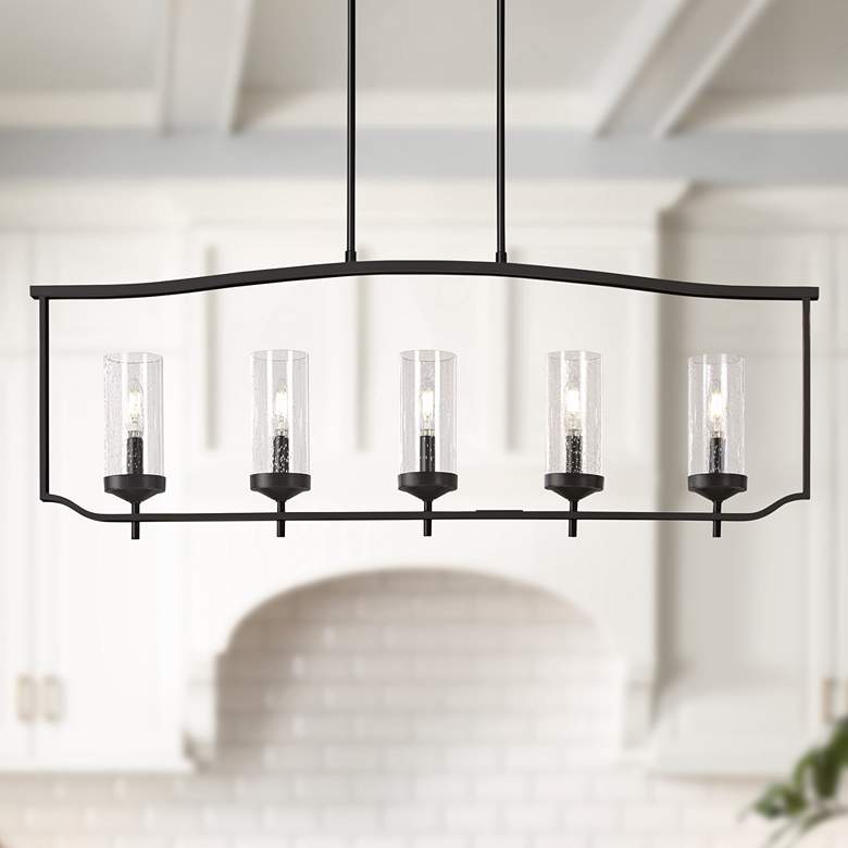 Image 1 Elyton 42 1/2 inchW Downtown Bronze Kitchen Island Light Pendant