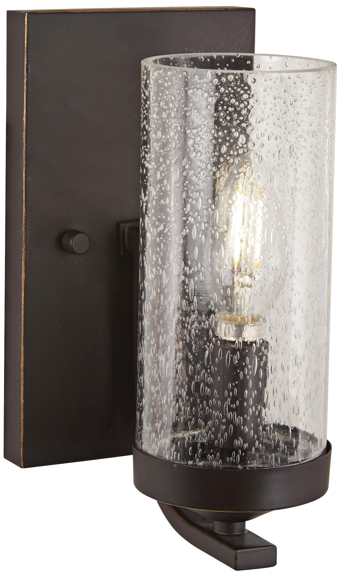 bronze glass wall sconce