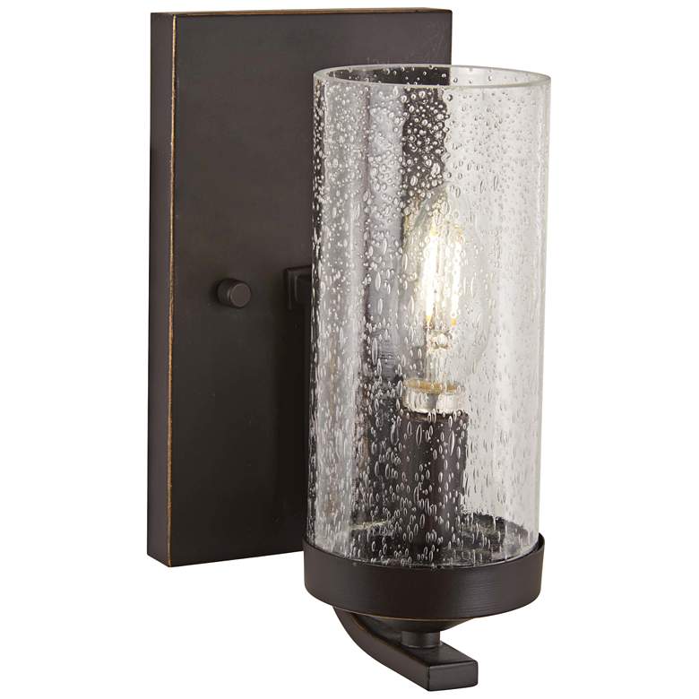 Image 1 Elyton 8 3/4 inch High Downtown Bronze Wall Sconce