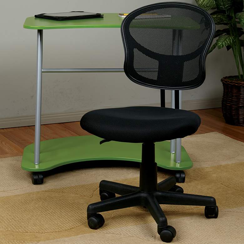 Image 1 EM Black Mesh Adjustable Swivel Task Chair