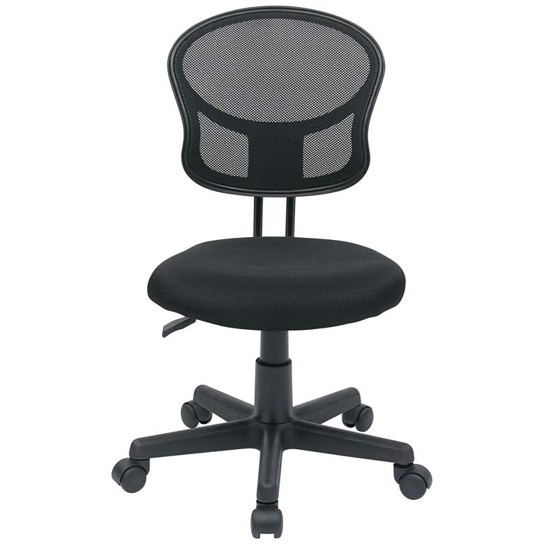 Image 4 EM Black Mesh Adjustable Swivel Task Chair more views
