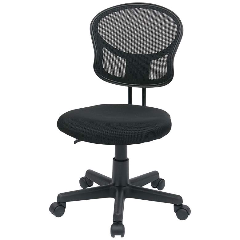 Image 5 EM Black Mesh Adjustable Swivel Task Chair more views