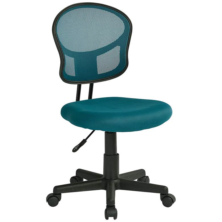 Image 1 EM Blue Mesh Adjustable Swivel Task Chair