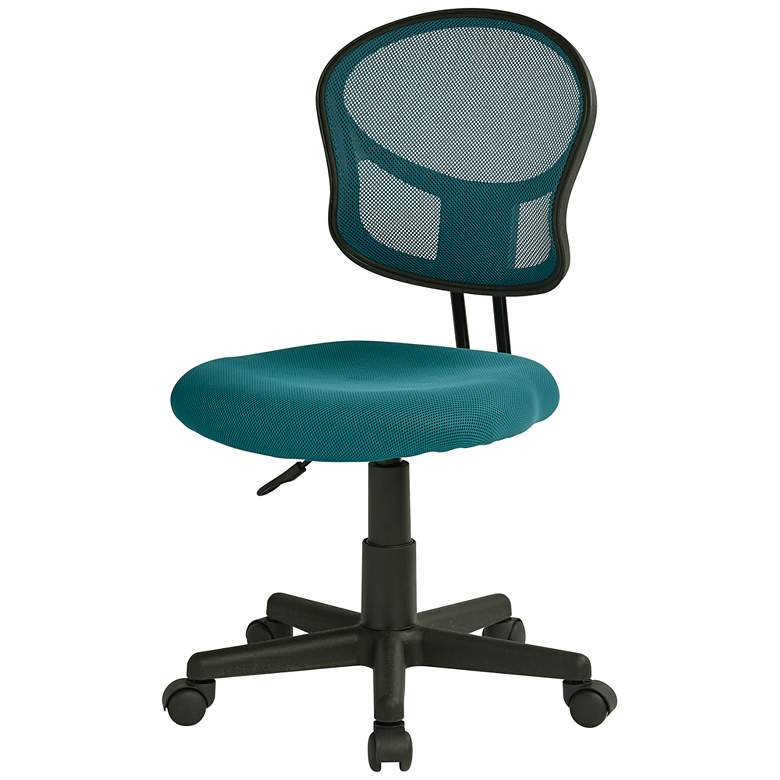 Image 3 EM Blue Mesh Adjustable Swivel Task Chair more views