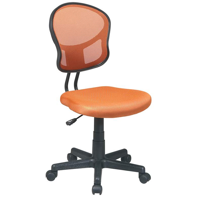 Image 2 EM Orange Mesh Adjustable Swivel Task Chair