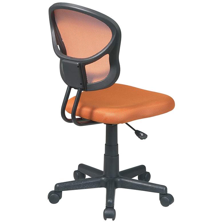 Image 5 EM Orange Mesh Adjustable Swivel Task Chair more views
