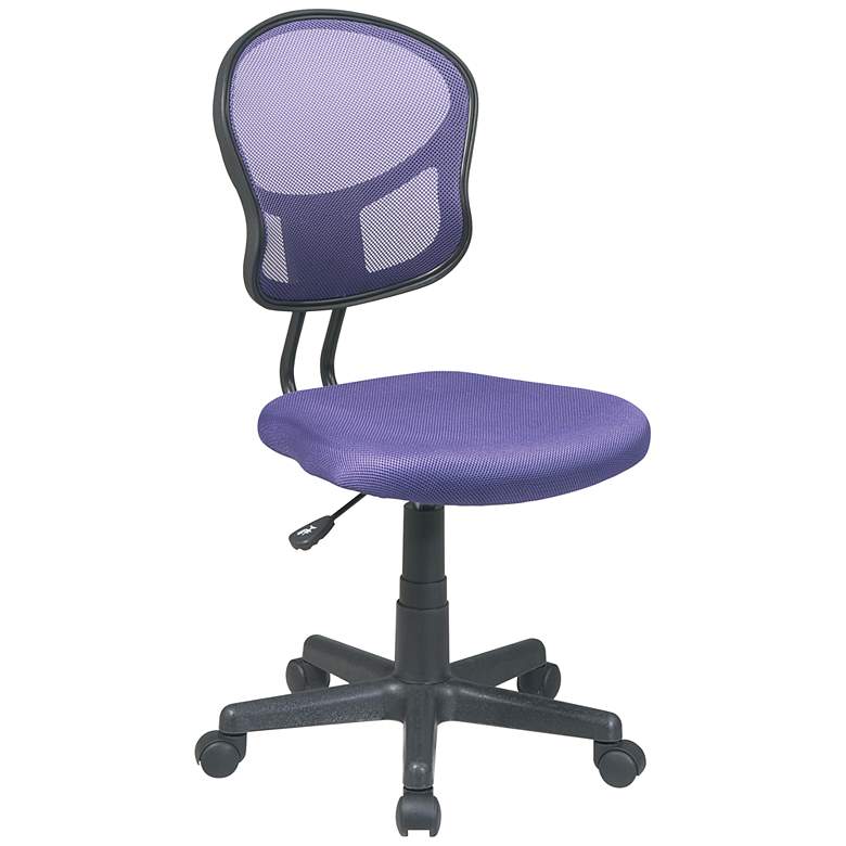 Image 2 EM Purple Mesh Adjustable Swivel Task Chair