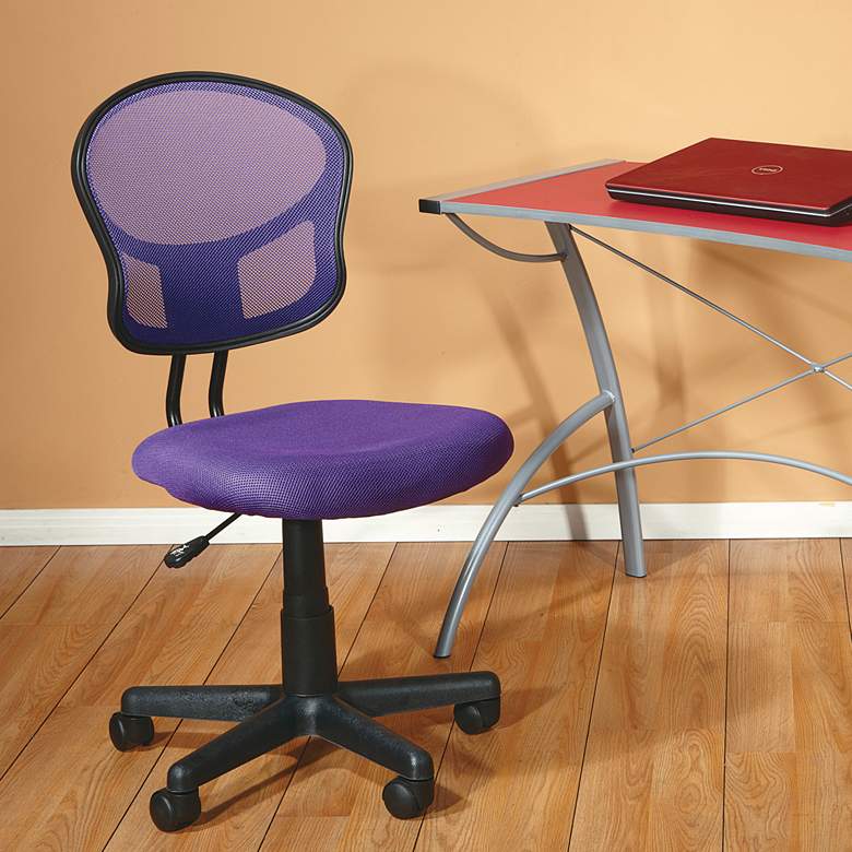 Image 1 EM Purple Mesh Adjustable Swivel Task Chair