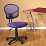 EM Purple Mesh Adjustable Swivel Task Chair