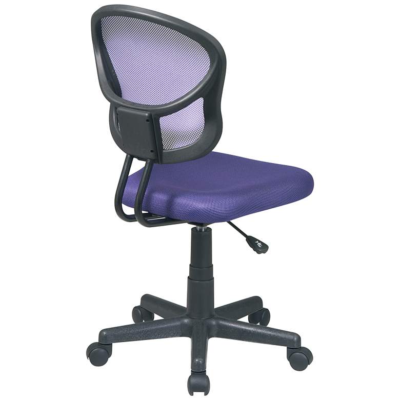 Image 5 EM Purple Mesh Adjustable Swivel Task Chair more views