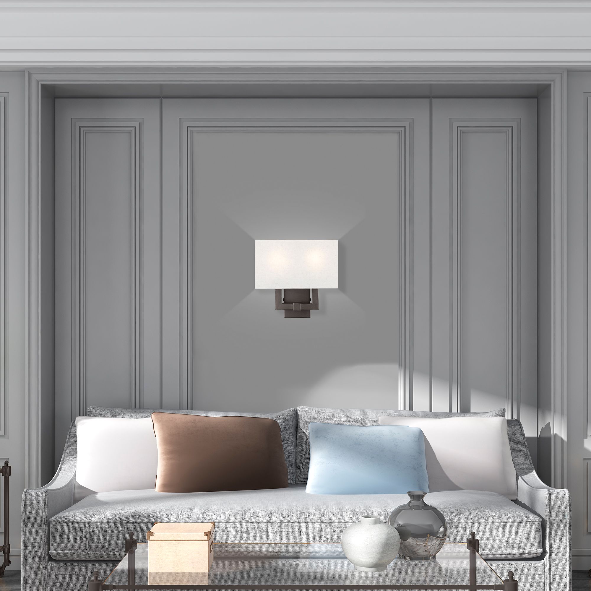 Emaline 12 3/4" High English Bronze ADA Wall Sconce in scene