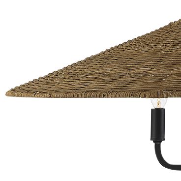 Image 4 Eman 6-Light Pendant in Matte Black with Dark Rattan more views