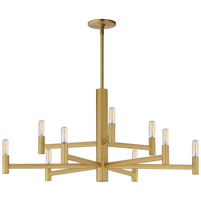 Image 1 Emana 33 1/2" Wide Natural Aged Brass 9-Light Chandelier