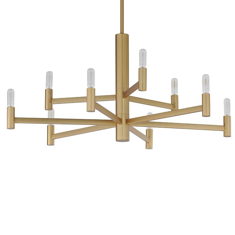 Image 3 Emana 33 1/2" Wide Natural Aged Brass 9-Light Chandelier more views