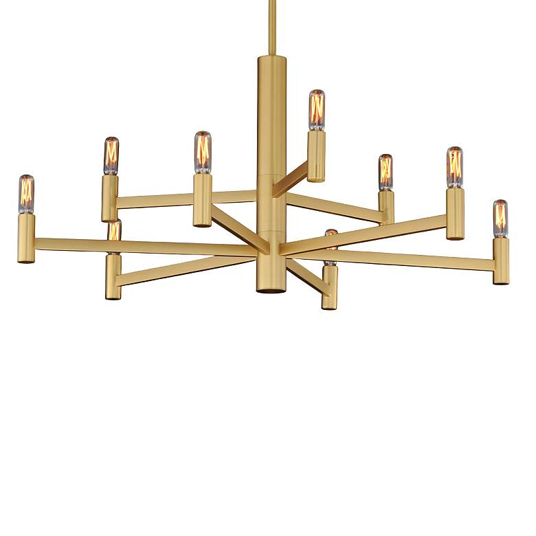 Image 4 Emana 33 1/2" Wide Natural Aged Brass 9-Light Chandelier more views