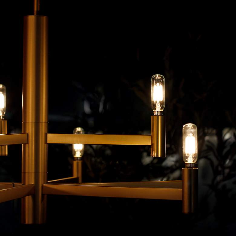 Image 6 Emana 33 1/2" Wide Natural Aged Brass 9-Light Chandelier more views