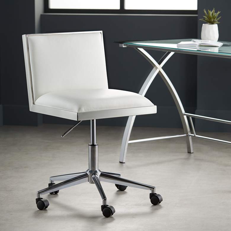 Image 1 Emario Aspen White Modern Adjustable Swivel Office Chair