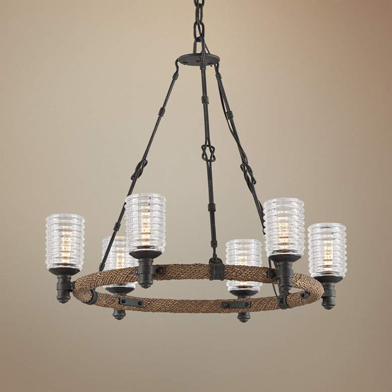 Image 1 Embarcadero 25 1/4" Wide Shipyard Bronze Chandelier
