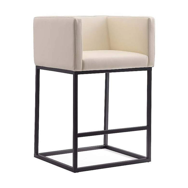 Image 1 Embassy 34" Cream & Black Metal Counter Height Bar Stool