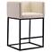 Embassy 34" Cream & Black Metal Counter Height Bar Stool