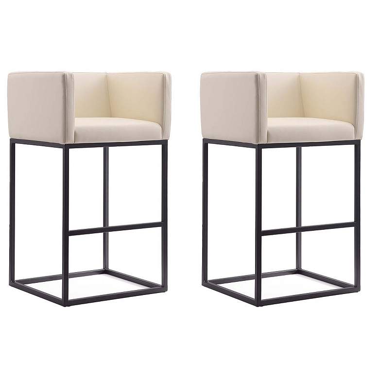 Image 1 Embassy Barstool in Cream and Black (Set of 2)