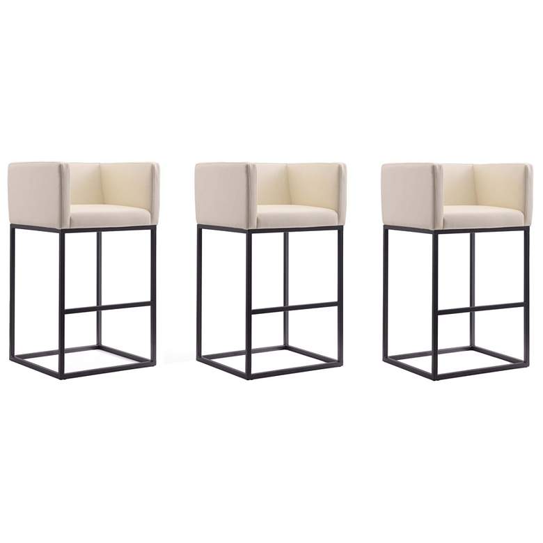 Image 1 Embassy Barstool in Cream and Black (Set of 3)
