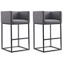 Embassy Barstool in Grey and Black (Set of 2)