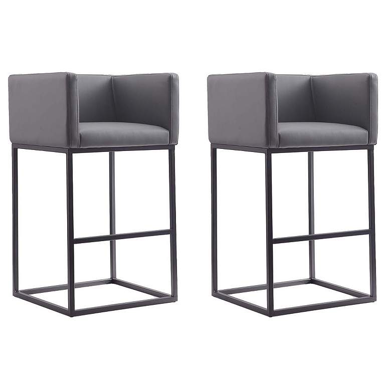 Image 1 Embassy Barstool in Grey and Black (Set of 2)