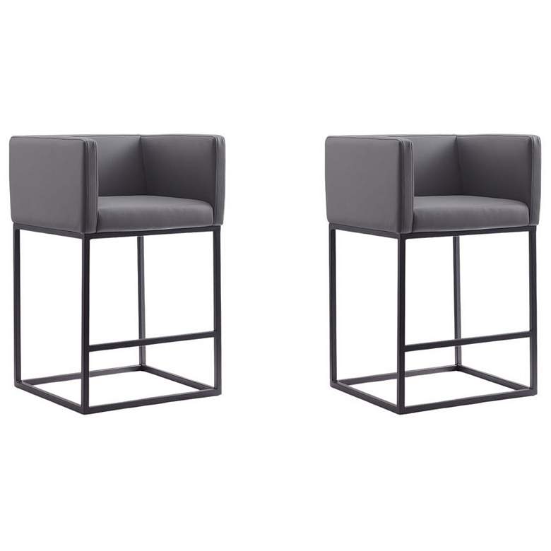 Image 1 Embassy Counter Stool in Grey and Black (Set of 2)