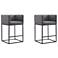 Embassy Counter Stool in Grey and Black (Set of 2)