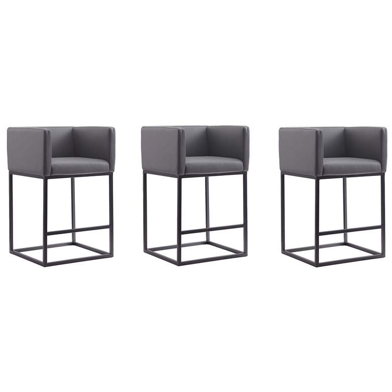 Image 1 Embassy Counter Stool in Grey and Black (Set of 3)